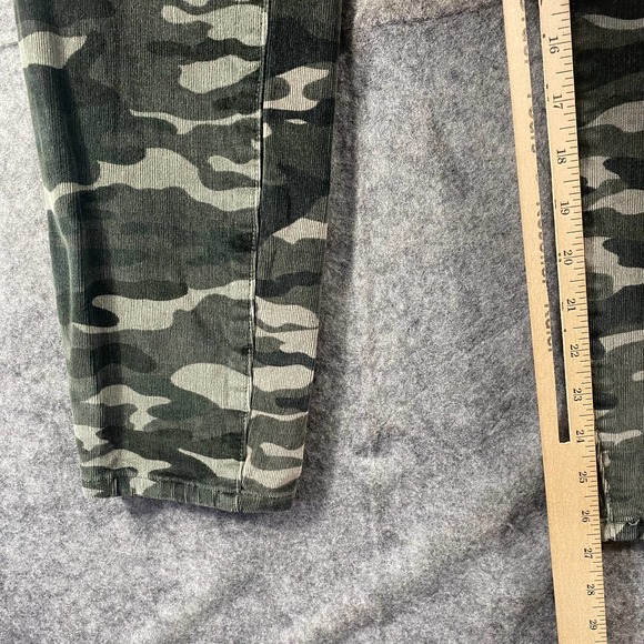 Anthropologie Pants 29 Green Camo Print Corduroy Pilcro Skinny High Rise - Picture 8 of 13